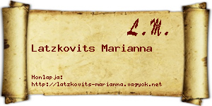 Latzkovits Marianna névjegykártya